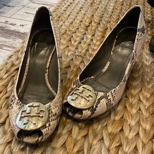Tory Burch snakeskin wedges